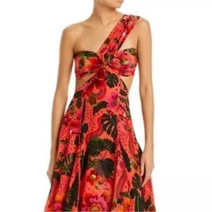 Farm Rio Orange Blooming Garden Maxi Dress